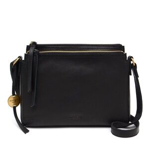 Margot New York Large Jules Accordion Crossbody Leather Bag In Black